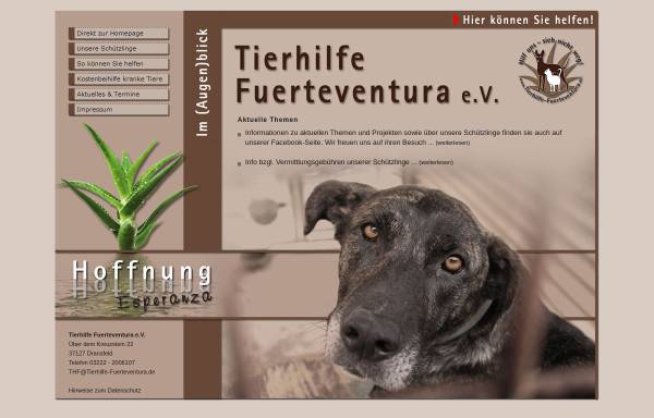 Vorschau von www.tierhilfe-fuerteventura.de, Tierhilfe Fuerteventura e.V.