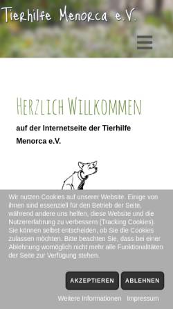 Vorschau der mobilen Webseite www.tierhilfe-menorca.de, Tierhilfe Menorca
