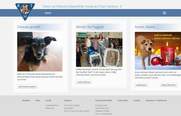 Vorschau von www.armehunde.com, Verein zur Rettung todgeweihter Hunde auf Gran Canaria