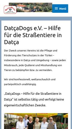 Vorschau der mobilen Webseite www.datcadogs.de, DatcaDogs Hilfe für Straßentiere von Datca e.V.