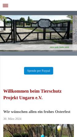 Vorschau der mobilen Webseite www.tierschutzprojekt-ungarn.de, Tierschutzprojekt Ungarn - Tierschutz und Tierrettung in Ungarn