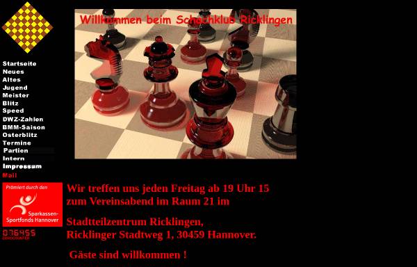 Vorschau von www.sk-ricklingen.de, Schachklub Ricklingen von 1946 e.V.