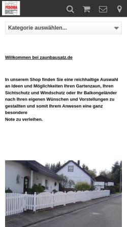 Vorschau der mobilen Webseite zaunbausatz.de, Fesoba Weber u. Söhne GmbH