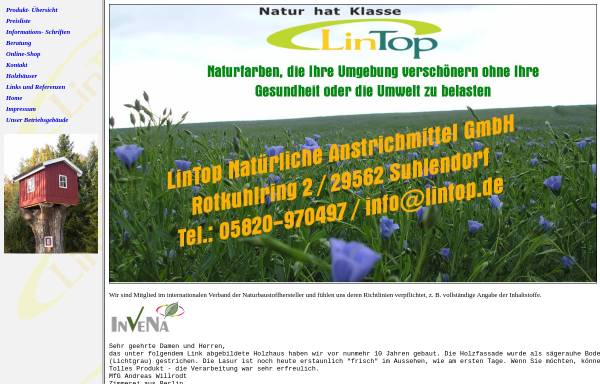 Vorschau von www.lintop.de, LinTop - Natürliche Anstrichmittel GmbH
