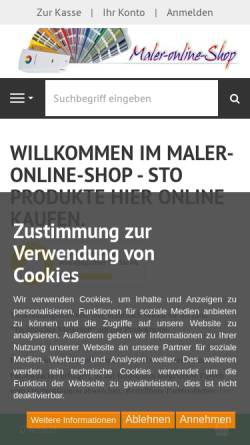 Vorschau der mobilen Webseite www.maler-online-shop.de, Qualitätsprodukte von Sto