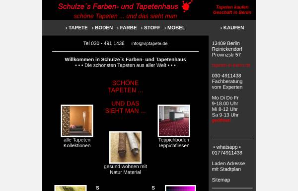 Vorschau von www.tapeten-in-berlin.de, Schulze's Farben- und Tapetenhaus