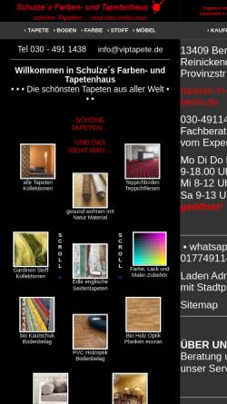 Vorschau der mobilen Webseite www.tapeten-in-berlin.de, Schulze's Farben- und Tapetenhaus
