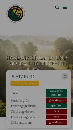 Vorschau der mobilen Webseite hlgc-hittfeld.de, Hamburger Land- und Golf-Club Hittfeld e.V.