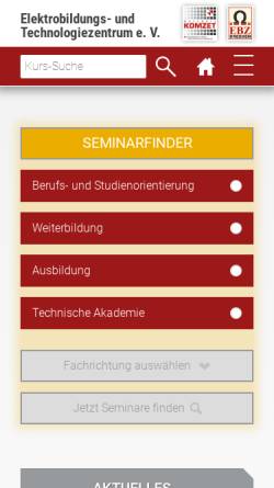 Vorschau der mobilen Webseite www.ebz.de, Elektrobildungs- und Technologiezentrum e. V.