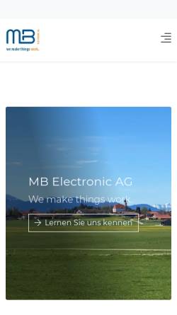 Vorschau der mobilen Webseite www.mb-electronic.de, MB Electronic AG