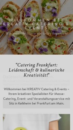 Vorschau der mobilen Webseite kreativ-catering.de, Kreativ Catering und Events