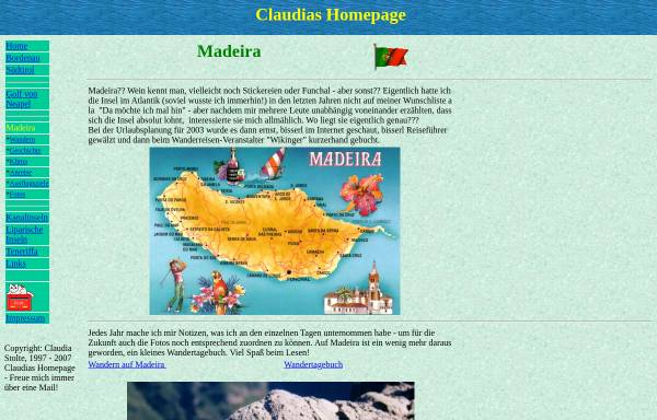 Vorschau von www.clausto.de, Wandertagebuch Madeira [Claudia Stolte]