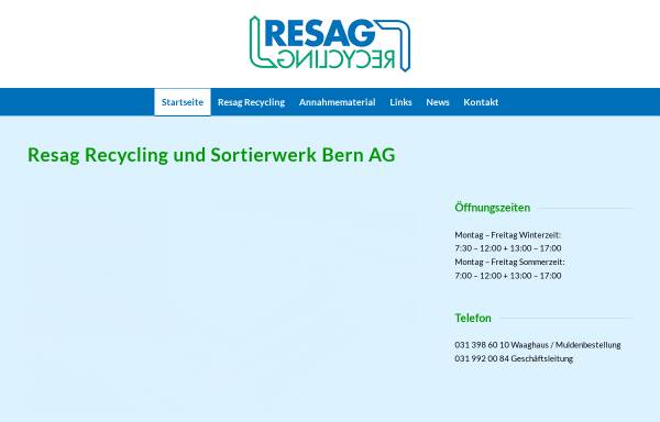 RESAG Recycling + Sortierwerk, Bern