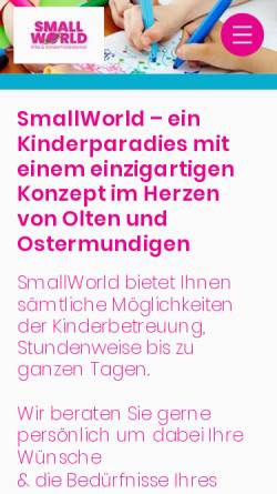 Vorschau der mobilen Webseite www.small-world.ch, Smallworld Kinderhütedienst