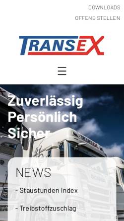 Vorschau der mobilen Webseite www.transextransport.ch, Transex Bern AG