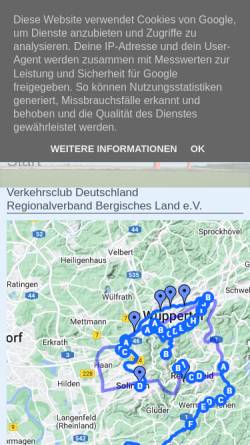 Vorschau der mobilen Webseite www.vcd.org, Verkehrsclub Deutschland (VCD), Regionalverband Bergisches Land e.V.