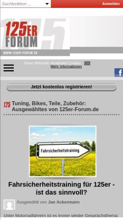 Vorschau der mobilen Webseite www.125er-forum.de, 125er-Forum