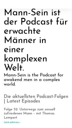 Vorschau der mobilen Webseite www.mann-sein.ch, Mann-Sein