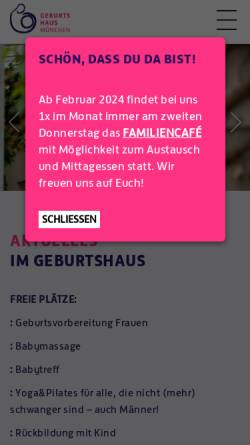 Vorschau der mobilen Webseite www.geburtshaus-muenchen.de, Geburtshaus München e.V.