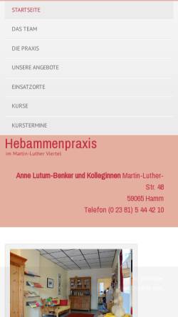 Vorschau der mobilen Webseite www.geboren-werden.de, Hebammenpraxis im Martin-Luther-Viertel