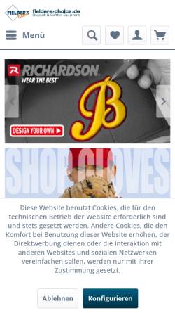 Vorschau der mobilen Webseite fielders-choice.de, Fielder's Choice