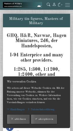 Vorschau der mobilen Webseite www.mastersofmilitary.de, Masters of Military, Uwe Schlage