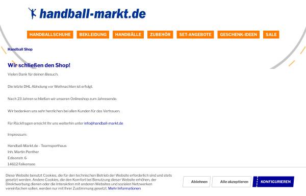 Vorschau von www.handball-markt.de, Teamsporthaus Berlin, Inh. Martin Penther