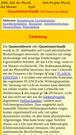 Vorschau der mobilen Webseite www.itkp.uni-bonn.de, Quantenmechanik