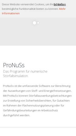 Vorschau der mobilen Webseite www.pronuss.de, Pronuss - Störfallsimulationen