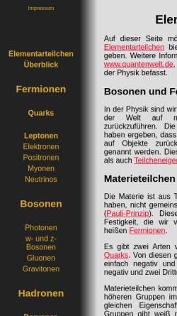 Vorschau der mobilen Webseite www.elementarteilchen.info, Elementarteilchen