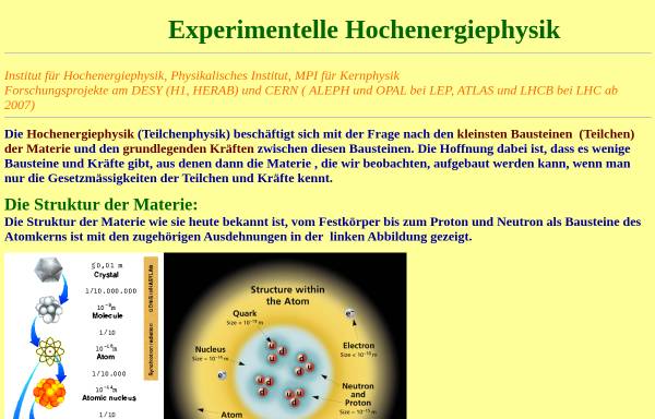 Vorschau von www.physi.uni-heidelberg.de, Hochenergiephysik
