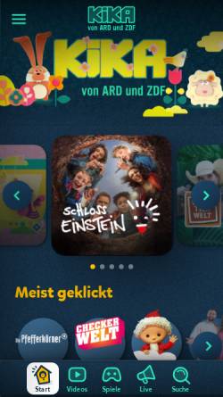Vorschau der mobilen Webseite www.kika.de, Kinderkanal