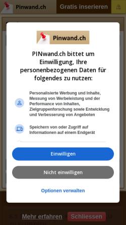 Vorschau der mobilen Webseite www.pinwand.ch, Pinwand.ch