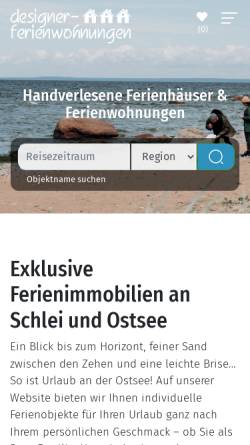 Vorschau der mobilen Webseite www.designer-ferienwohnungen.de, designer-ferienwohnungen.de