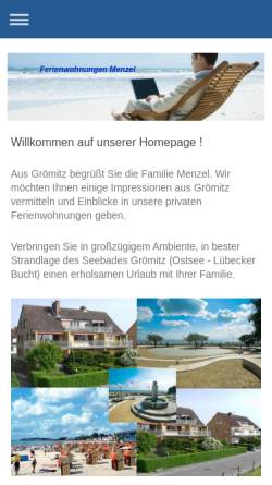 Vorschau der mobilen Webseite www.fewo-menzel.de, Menzel-Vermietungen