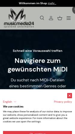 Vorschau der mobilen Webseite www.midifiles24.de, Midifiles24, Bernhard Schopf