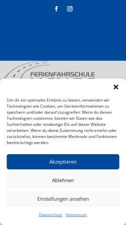 Vorschau der mobilen Webseite www.fahrschule-hense.de, Ferienfahrschule Hense