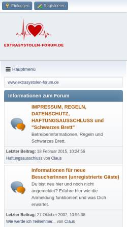 Vorschau der mobilen Webseite esforum.clausgrueger.de, Extrasystolen Forum