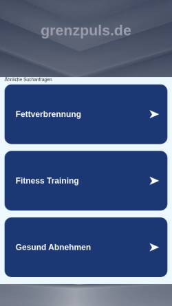 Vorschau der mobilen Webseite www.grenzpuls.de, Grenzpuls.de Gesund Abnehmen - Fettverbrennung mit dem Grenzpuls-Training