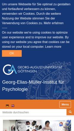 Vorschau der mobilen Webseite www.psych.uni-goettingen.de, Georg-Elias-Müller-Institut für Psychologie der Universität Göttingen