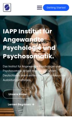 Vorschau der mobilen Webseite www.iapp-institut.de, Institut für Angewandte Psychologie und Psychosomatik (IAPP)