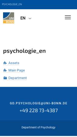 Vorschau der mobilen Webseite www.psychologie.uni-bonn.de, Psychologisches Institut der Universität Bonn