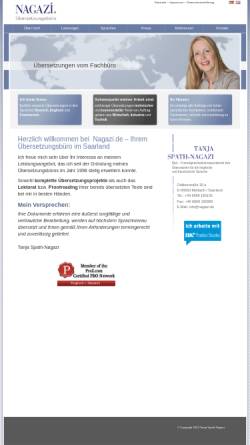 Vorschau der mobilen Webseite www.uebersetzungsbuero-nagazi.de, Spath-Nagazi, Tanja