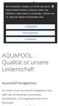 Vorschau der mobilen Webseite aquapool.de, Aquapool Deutschland Inh. Michael Gödeke