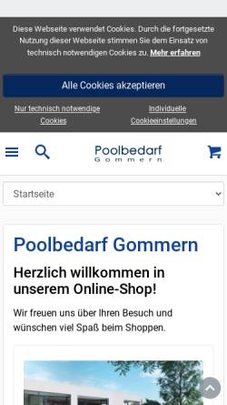 Vorschau der mobilen Webseite www.pool-zentrum.de, Poolbedarf Gommern, Uwe Klaube