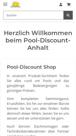 Vorschau der mobilen Webseite www.pool-discount-anhalt.de, Pool-Discount Anhalt, Inh. Harald Wiechmann