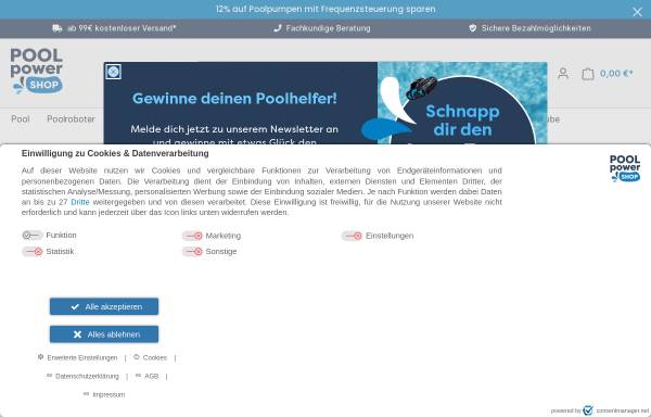 Vorschau von www.poolpowershop.de, Poolpowershop e.K., Inh. Roland Petri