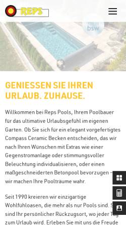 Vorschau der mobilen Webseite www.reps-pools.de, Reps GmbH