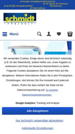 Vorschau der mobilen Webseite www.schmidt-freizeit.de, Schmidt Wellness GmbH