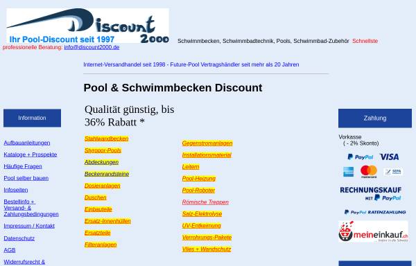 Vorschau von www.discount2000.de, SSF-Pool-Discount, Inh. Manfred Sternberg